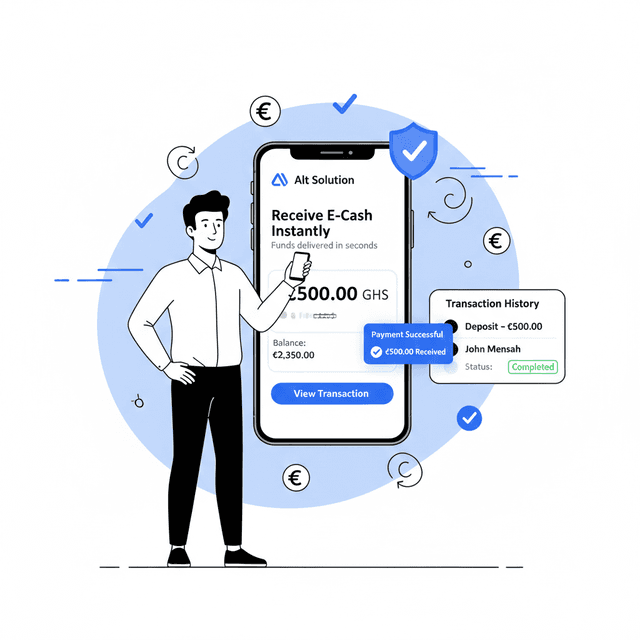 Step 3: Receive E-Cash Instantly